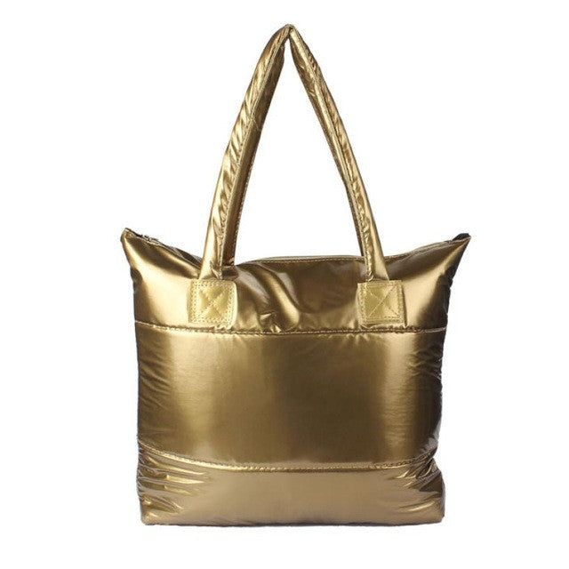 2016 Women Tote Girl Space Bale Cotton Totes Handbag Feather Down Ladies Shoulder Bag Bolsa