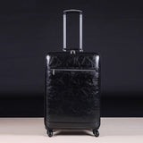 Paul Genuine Leather Universal Wheels Trolley Luggage Travel Bag Cowhide 16 Commercial Luggage