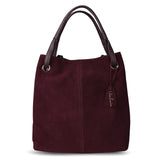 Nico Louise Women Real Split Suede Leather Tote Bag,New Leisure Large Top-Handle Bags Lady Casual