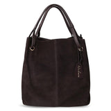 Nico Louise Women Real Split Suede Leather Tote Bag,New Leisure Large Top-Handle Bags Lady Casual