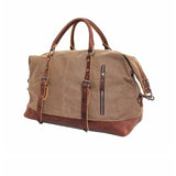 Vintage Canvas Leather Travel Bag Men Military Carry On Luggage Bags Weekend Handbag Overnight