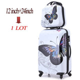 24"+12" Amazing Hot Sales Japan Butterfly Abs Trolley Suitcase Luggage Sets/Pull Rod