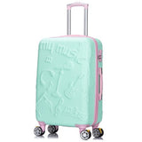 Wholesale!20Inches Fashion Music Printed Hardside Travel Luggage On Universal Wheels For Men And