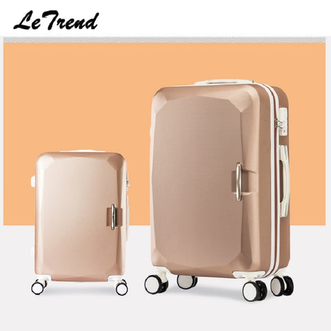 Letrend Fashion Women Suitcases Wheel Trolley Rolling Luggage Spinner Korean Password Travel Bag