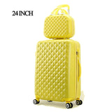 24"+12"Hot Sales Diamond Lines Trolley Suitcase Set/Travell Case Luggage/Pull Rod Trunk Rolling