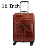 16 18 20 22 24Inch Crocodile Grain Pu Leather Travel Luggage Set For Men And Women,Large Capacity