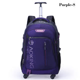 Aoking High Quality Waterproof Travel Trolley Backpack Luggage Wheeled Carry-Ons Bags Large