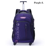 Aoking High Quality Waterproof Travel Trolley Backpack Luggage Wheeled Carry-Ons Bags Large