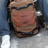 Kaukko Fh09 Men Multipurpose Canvas Large Shoulder Bag Backpack Dark Khaki