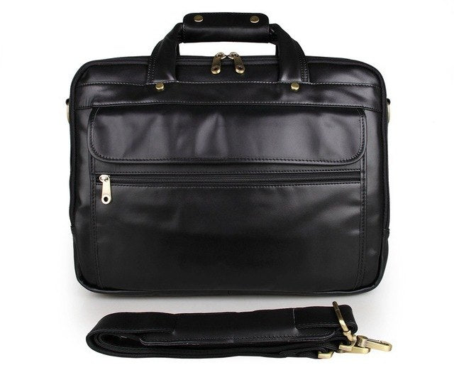 Cowather Genuine Leather Handbag For Men'S Laptop Bag Top Handle Briefcases Travel Bag Casual