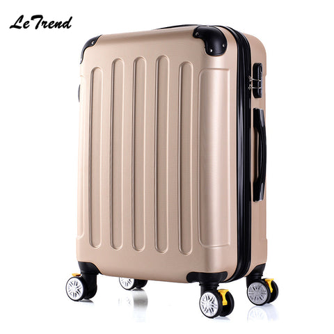 Letrend New Fashion Korean Abs+Pc Rolling Luggage Trolley Men Travel Bag 20 Inch Boarding Box Women