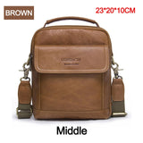 Contact'S Genuine Leather Shoulder Bags Fashion Men Messenger Bag Small Ipad Male Tote Vintage