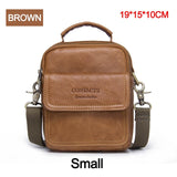 Contact'S Genuine Leather Shoulder Bags Fashion Men Messenger Bag Small Ipad Male Tote Vintage