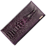 Aoeo Women Lock Wallet Female Handbag Money Coin Purses Holder Genuine Leather Pu 3D Alligator