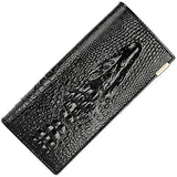 Aoeo Women Lock Wallet Female Handbag Money Coin Purses Holder Genuine Leather Pu 3D Alligator