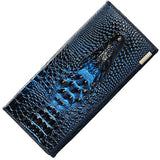 Aoeo Women Lock Wallet Female Handbag Money Coin Purses Holder Genuine Leather Pu 3D Alligator