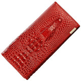 Aoeo Women Lock Wallet Female Handbag Money Coin Purses Holder Genuine Leather Pu 3D Alligator