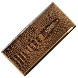 Aoeo Women Lock Wallet Female Handbag Money Coin Purses Holder Genuine Leather Pu 3D Alligator