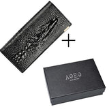 Aoeo Women Lock Wallet Female Handbag Money Coin Purses Holder Genuine Leather Pu 3D Alligator