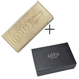 Aoeo Women Lock Wallet Female Handbag Money Coin Purses Holder Genuine Leather Pu 3D Alligator