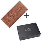Aoeo Women Lock Wallet Female Handbag Money Coin Purses Holder Genuine Leather Pu 3D Alligator
