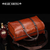 Fashion Solid Colors  Large Capacity 100% Genuine Leather Luggage Bag Duffle Bag Men'S Travel