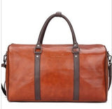 Fashion Solid Colors  Large Capacity 100% Genuine Leather Luggage Bag Duffle Bag Men'S Travel