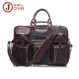 Joyir Vintage Genuine Leather Men Travel Bags Fashion Multifunction Tote Shoulder Duffel Bag Sac