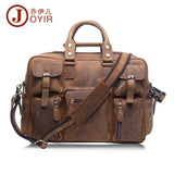 Joyir Vintage Genuine Leather Men Travel Bags Fashion Multifunction Tote Shoulder Duffel Bag Sac