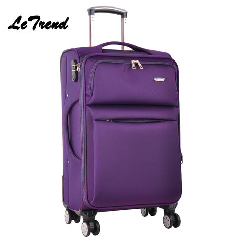 Letrend Men Business Travel Bag Spinner Rolling Luggage Wheel Suitcase 24 Inch Oxford Trolley 20