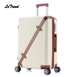 Letrend Rolling Luggage Spinner Suitcase Wheels 24 Inch Student Fashion Korean Trolley 20 Inch