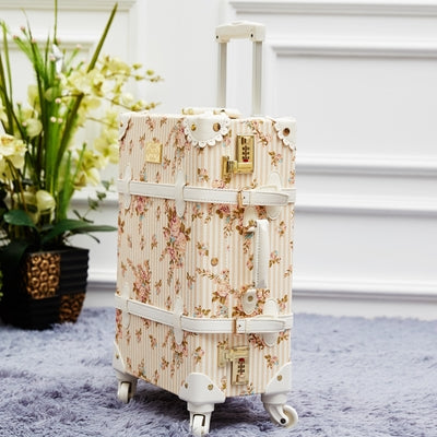 Letrend Retro Suitcase Wheels Men Rolling Luggage Spinner Pink Trolley ...