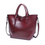 Acelure Women Bucket Bag Oil Wax Women Leather Handbags Big Tote Famous Brands High Capacity Female