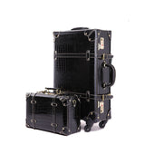 Letrend Retro Crocodile Suitcase Wheels Rolling Luggage Set Password Trolley Spinner Travel Bag