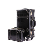 Letrend Retro Crocodile Suitcase Wheels Rolling Luggage Set Password Trolley Spinner Travel Bag