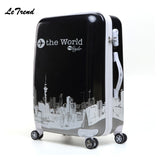 Letrend Tower Style Student Rolling Luggage Spinner Women Trolley Suitcase Wheels 20 Inch Carry