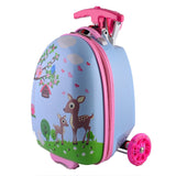 Letrend Kids Rolling Luggage Casters Wheels Suitcase For Children Trolley Student Travel Duffle