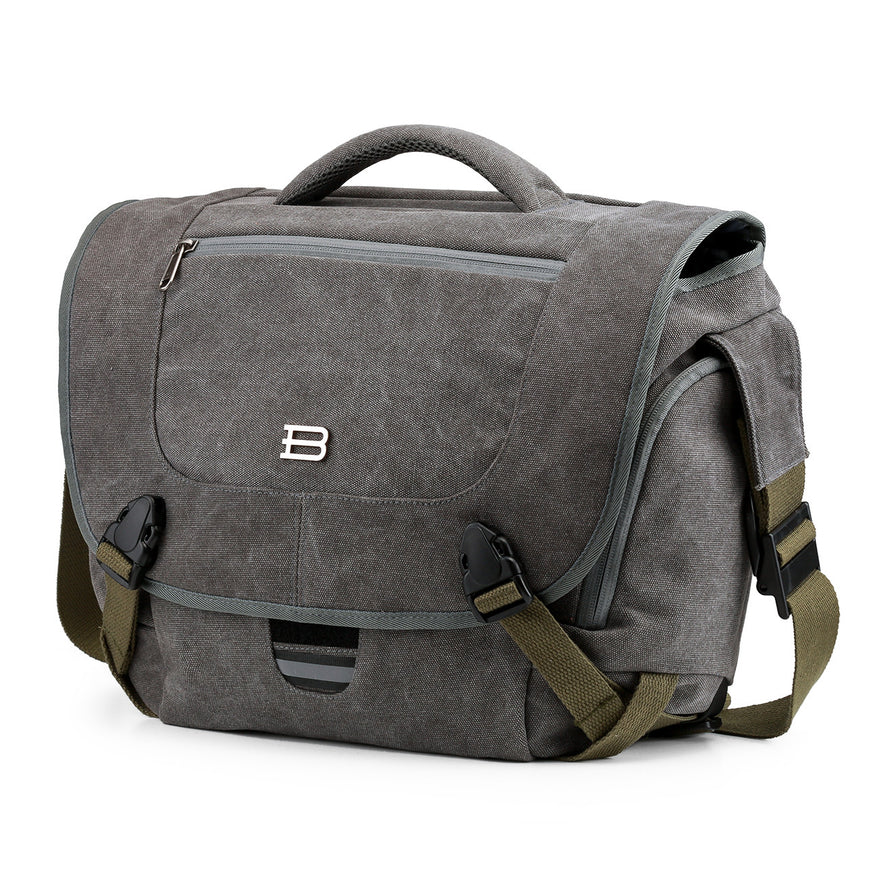 Bagsmart Camera Messenger Shoulder Bag For Slr/Dslr Cameras & 15.6" Macbook Pro 15.5L. Grey