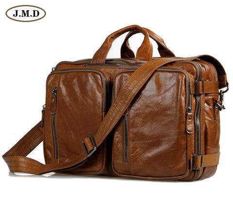 100% Guarantee Genuine Leather Travel Briefcase Handbag Laptop Bag For Men 7014B
