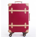 Vintage Suitcase Rolling Luggage Spinner Women Carry On Travel Bag Retro Cabin Trolley Travel