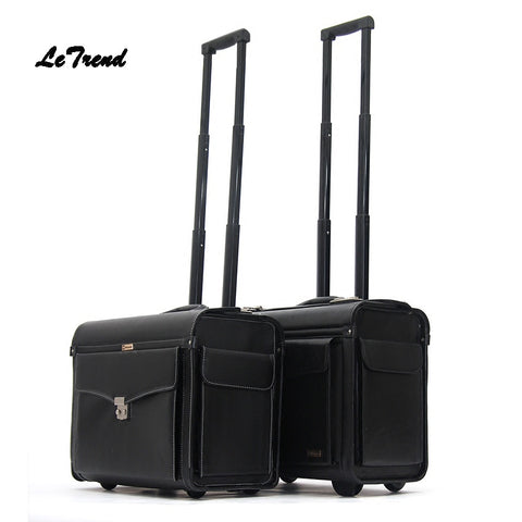 Letrend Pilot Rolling Luggage Casters 18 Inch Business Carry On Trolley Women Wheels Suitcases
