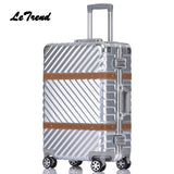 Letrend Spinner Rolling Luggage 24 Inch Travel Duffle Women Trolley Solid Carry On Suitcases