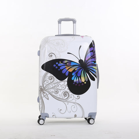 Wholesale!Gril 28 Inch Pc Butterfly Hardside Trolley Luggage Bags On 8-Universal Wheels,Super Light