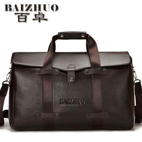 Free Shipping 2017 Designer Brand Male Genuine Leather Carry On Luggage Handbag Travel Duffel