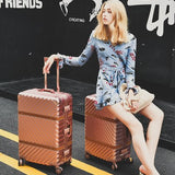 Vintage Aluminum Frame Universal Wheels Trolley Luggage Male Women'S20 24 26 29 Travel Leather