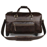 Genuine Leather Men Bags Natural Cowhide Travel Bags With Drawbar Fashion Business Bags Male