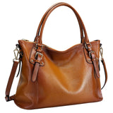 The New Europe Style Women'S Big Retro Bag Lady  Fashion Genuine Leather Handbag  Shoulder