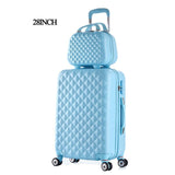Hot Fashion Sales Diamond Lines Trolley Suitcase Set/Travel Case Luggage/Pull Rod Trunk Rolling