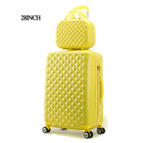 Hot Fashion Sales Diamond Lines Trolley Suitcase Set/Travel Case Luggage/Pull Rod Trunk Rolling