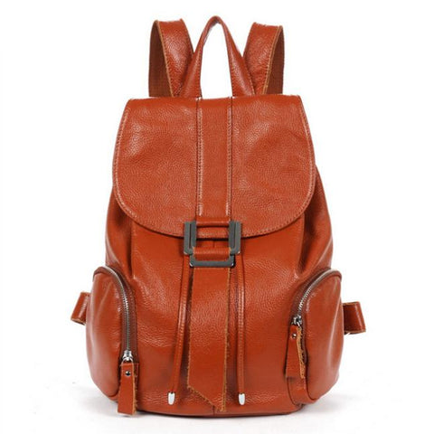[3 Colors] New Fashion Genuine Leather Women Backpacks Travel Bag Students Books Bag Satchels